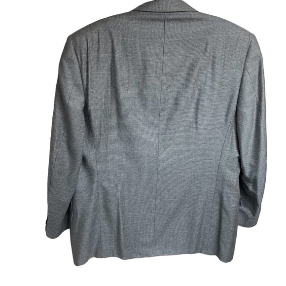CANALI Exclusive Gray Micro Check Cashmere Silk Blend 3 Button Blazer - Picture 6 of 10